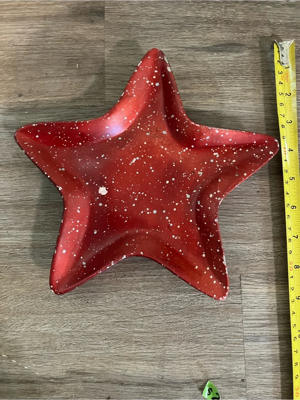 Red Speckled Star Shaped Decorative Bowl